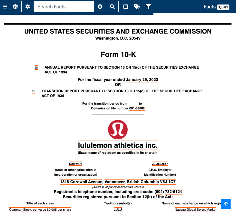 lululemon sec file